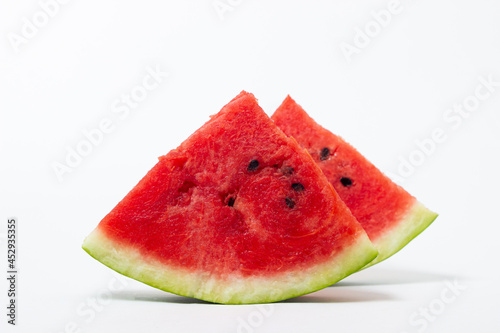 Watermelon on a white background. Isolated slice of watermelon