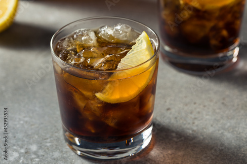 Boozy Cold Bourbon Whiskey and Cola