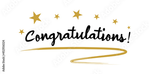 Congratulations handwritten lettering vector illustration