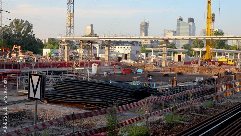 Modernization works on platforms of Warszawa Zachodnia station in Warsaw, Poland, 4k footage Modernization works on platforms of Warszawa Zachodnia station in Warsaw, Poland, 4k footage