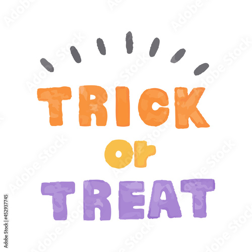 色鉛筆手描き風　ハロウィン　trick or treat のテキスト