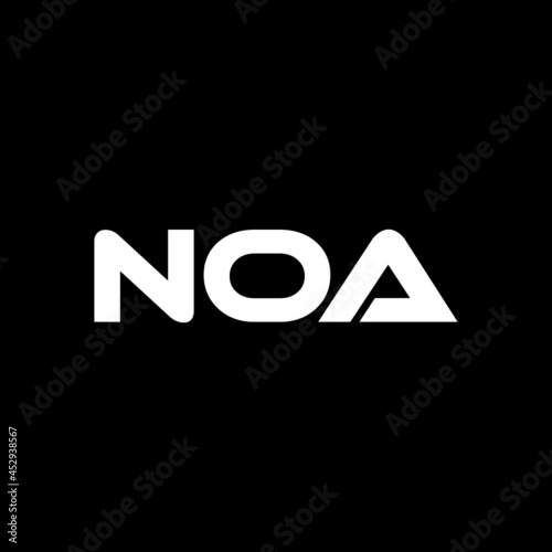 NOA letter logo design with black background in illustrator, vector logo modern alphabet font overlap style. calligraphy designs for logo, Poster, Invitation, etc.