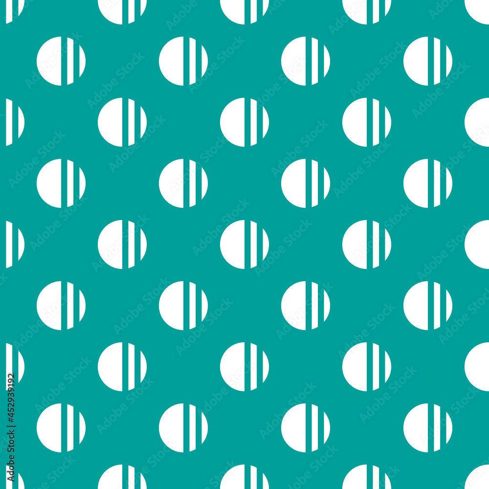 White circles on a turquoise background. Seamless background for any use.