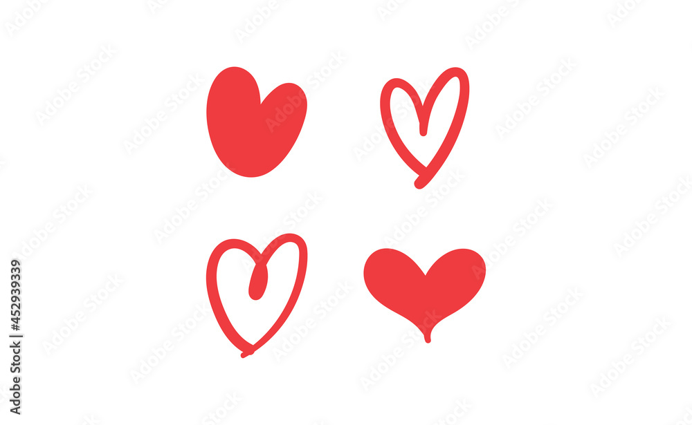 Heart doodles collection. Hand drawn set of love hearts. Heart doodles collection. Hand drawn set of love hearts.