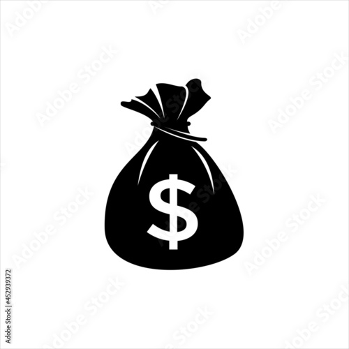 money bag dollar logo vector. cash fund capital design