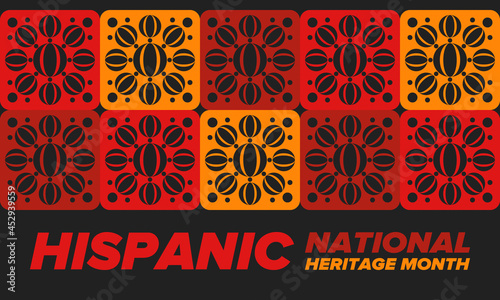 National Hispanic Heritage Month in September and October. Hispanic and Latino Americans culture. Celebrate annual in United States. Poster, card, banner and background. Vector illustration