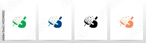 Glass Scraper Cleaning Letter Logo Design S