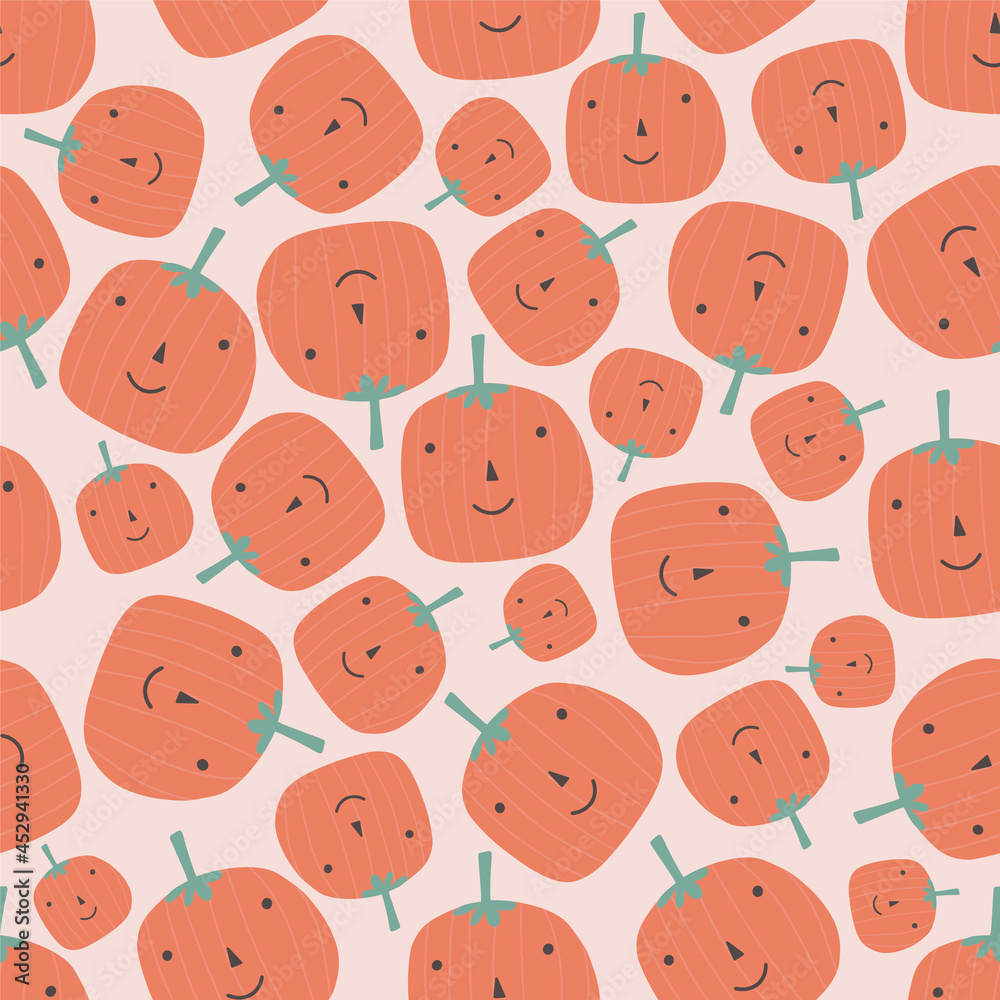 Halloween seamless pattern for design. Halloween symbols pumpkins, cartoon boo style. Digital paper Halloween seamless pattern for design. Halloween symbols pumpkins, cartoon boo style. Digital paper