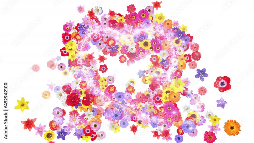 Heart Flower Mix Glitter Sparkling Particles Love Fireworks background. Heart Flower Mix Glitter Sparkling Particles Love Fireworks background.