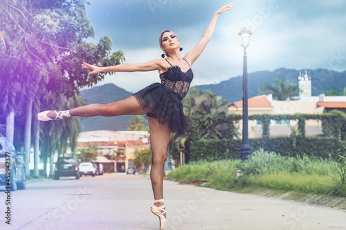 Ballet dancer dancing on the street