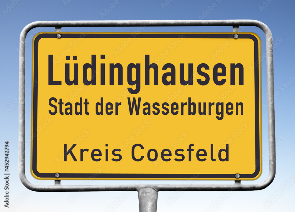 Lüdinghausen, Kreis Coesfeld, Ortstafel, (Symbolbild) Lüdinghausen, Kreis Coesfeld, Ortstafel, (Symbolbild)