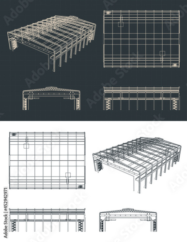 Large industrial hangar drawings