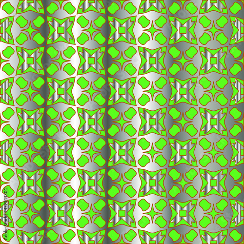 metal pattern on a green background. pattern for fabric, wallpaper, packaging. Decorative print.