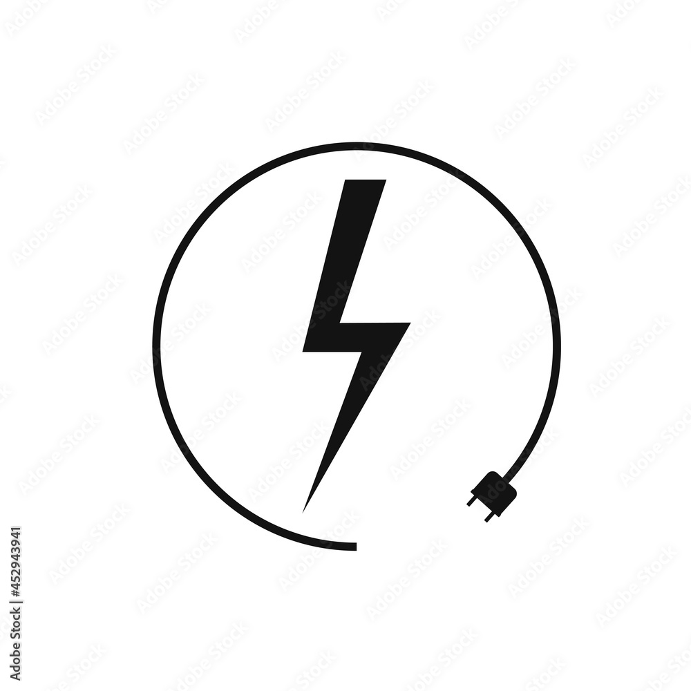 Electric car charging icon, graphic design template, lightning bolt. Parking with electric charge sign, vector illustration. Electric car charging icon, graphic design template, lightning bolt. Parking with electric charge sign, vector illustration.