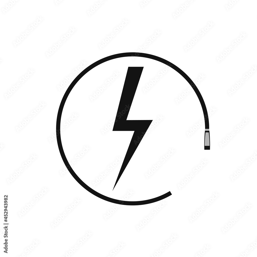 Electric car charging icon, graphic design template, lightning bolt. Parking with electric charge sign, vector illustration. Electric car charging icon, graphic design template, lightning bolt. Parking with electric charge sign, vector illustration.