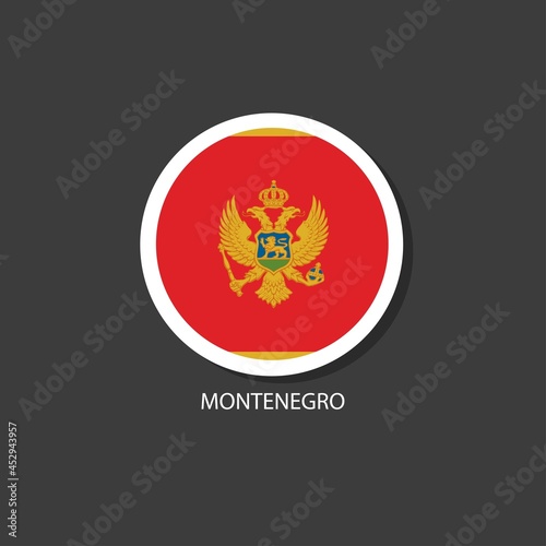 Montenegro flag vector circle shape.