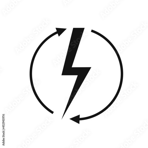 Free Download Renewable energy icon, graphic design template, lightning bolt, vector illustration - GFXLoad