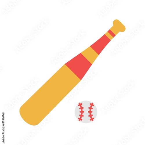 Baseball Flat Vector Line Icon Design