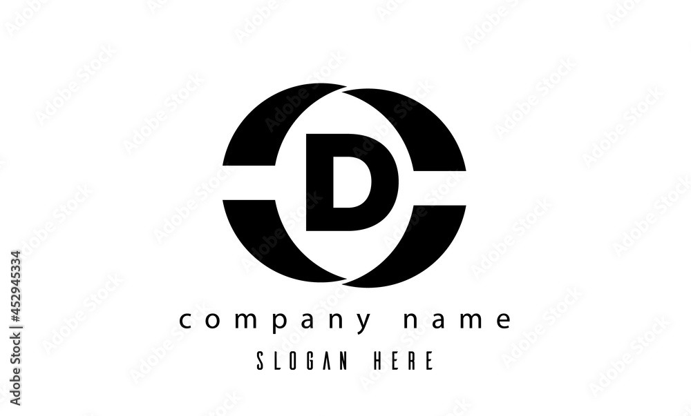 D creative single latter logo