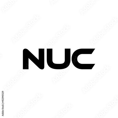 NUC letter logo design with white background in illustrator, vector logo modern alphabet font overlap style. calligraphy designs for logo, Poster, Invitation, etc.