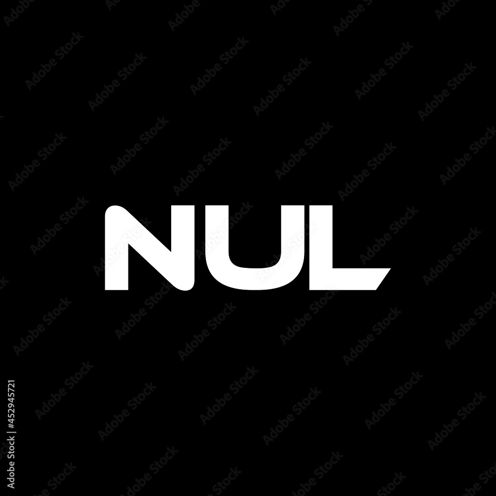 NUL letter logo design with black background in illustrator, vector ...