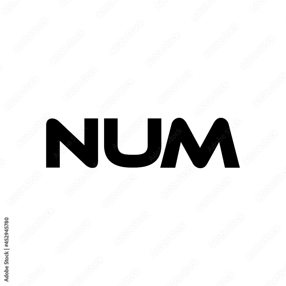 NUM letter logo design with white background in illustrator, vector logo modern alphabet font overlap style. calligraphy designs for logo, Poster, Invitation, etc.