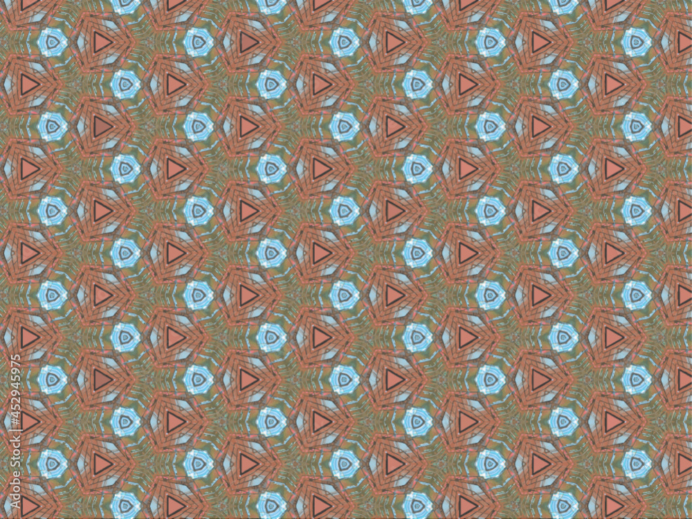 Hintergrund, Muster Würfel Dreieck Weinrot  hellblau