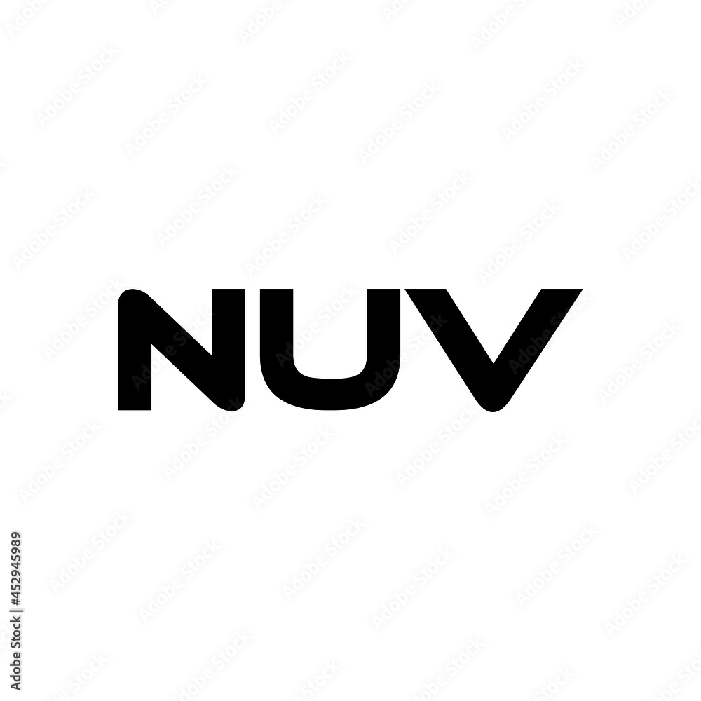 NUV letter logo design with white background in illustrator, vector logo modern alphabet font overlap style. calligraphy designs for logo, Poster, Invitation, etc.