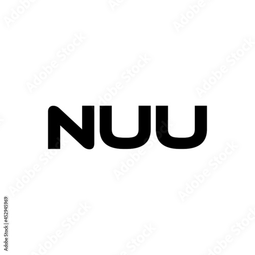 NUU letter logo design with white background in illustrator, vector logo modern alphabet font overlap style. calligraphy designs for logo, Poster, Invitation, etc. photo
