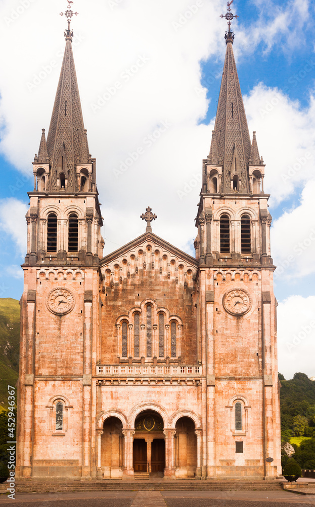 basilica of santa maria la real in covadonga. Asturias. Spain