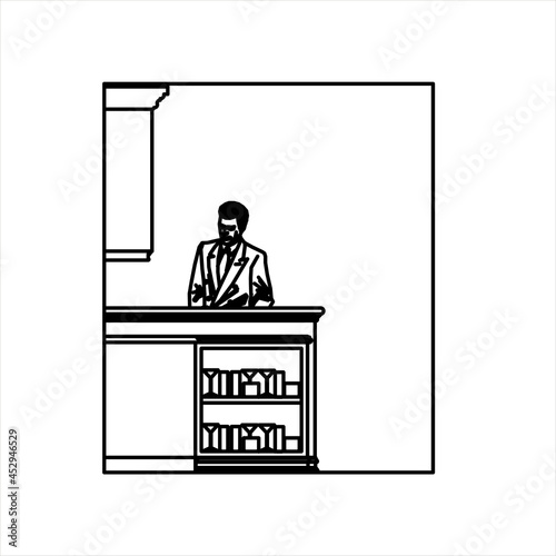 Sketch vector design of a shopkeeper