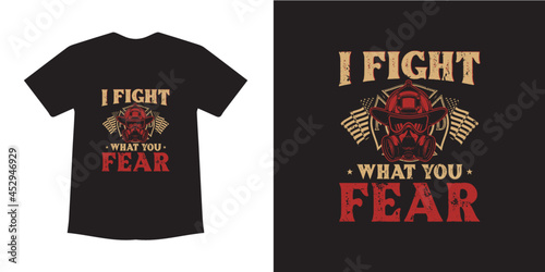 Fire Fighter t-shirt design template