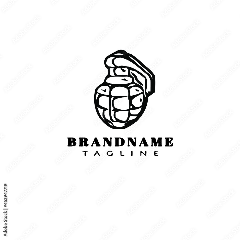 grenade logo cartoon black icon design isolated vector retro grenade logo cartoon black icon design isolated vector retro