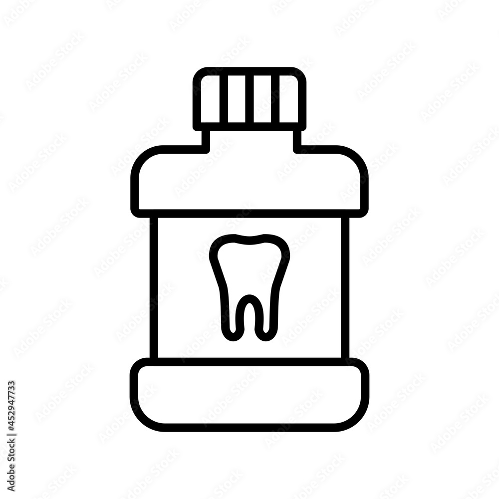 Mouth Wash Vector Line Icon Design Mouth Wash Vector Line Icon Design