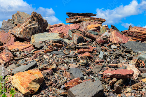 Large heap of stones near the iron ore quarry
