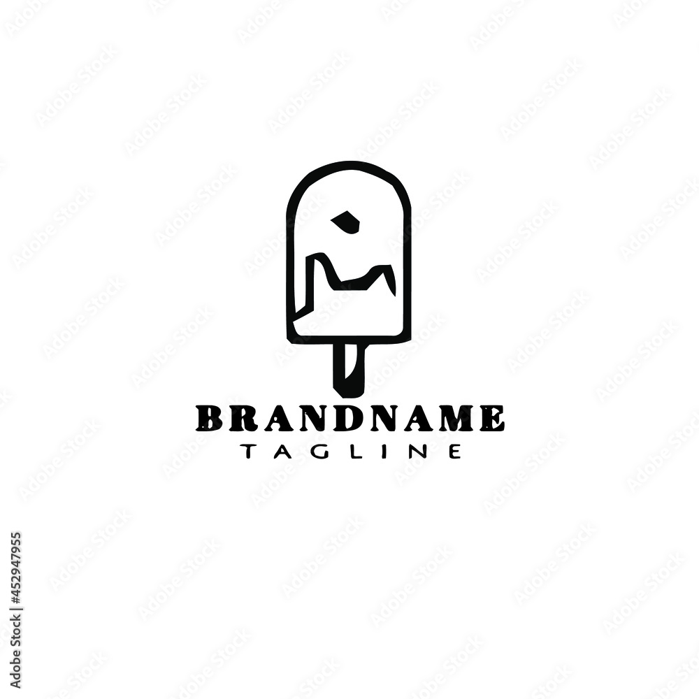 ice cream stick logo design icon vector illustration