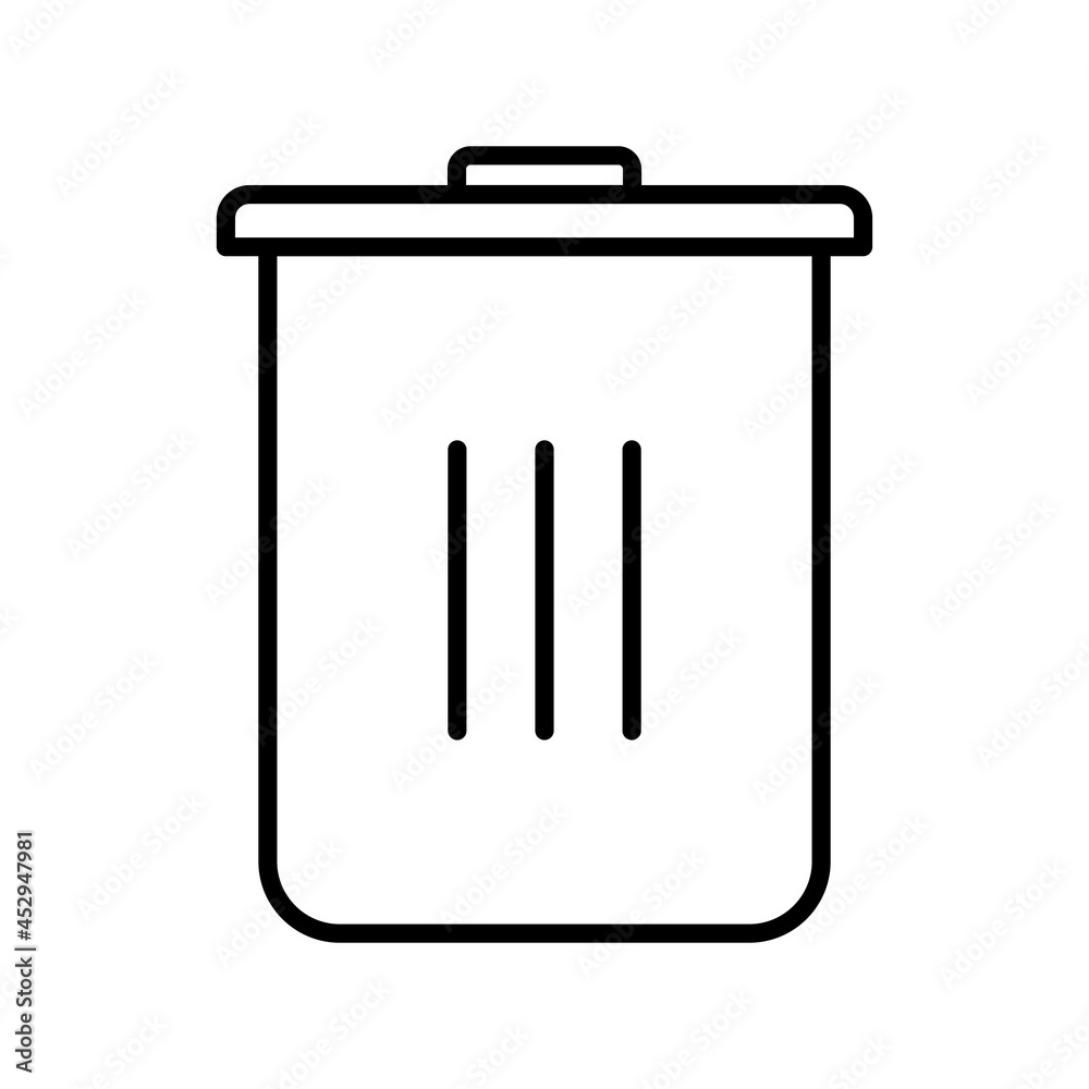 Trash bin Vector Line Icon Design Trash bin Vector Line Icon Design