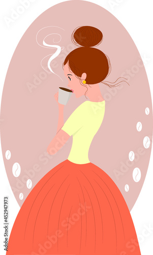  girl with coffee