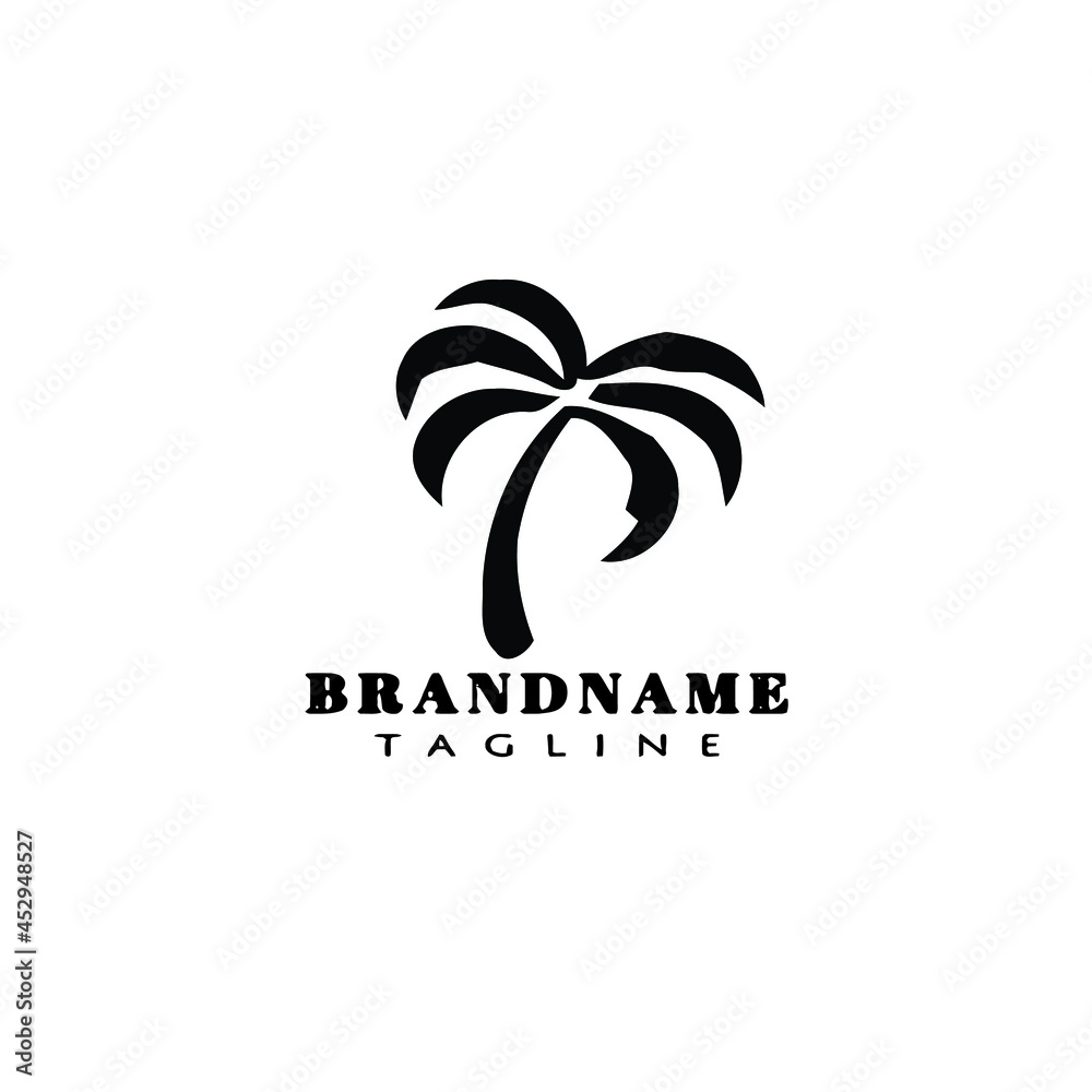 palm tree cartoon logo icon design template illustration