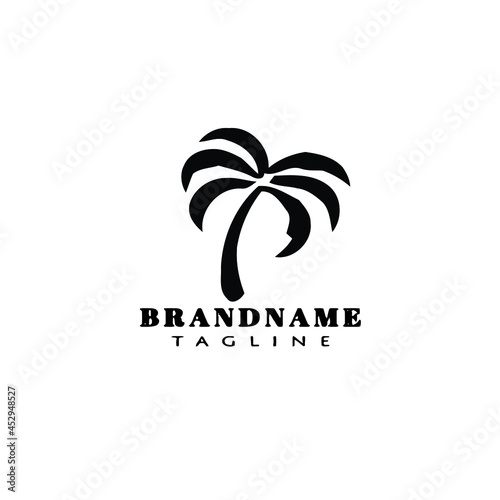 palm tree cartoon logo icon design template illustration