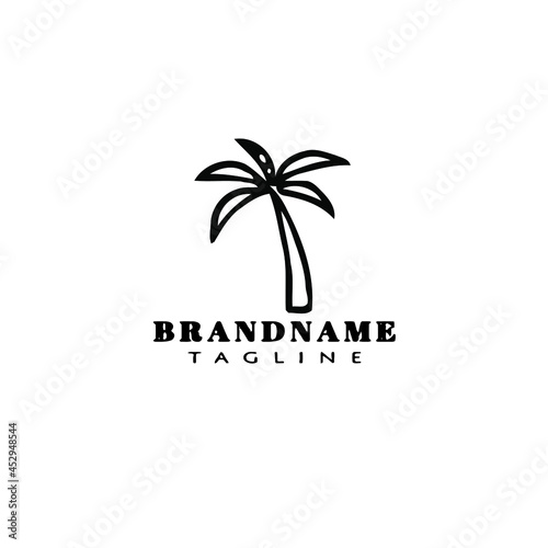 palm tree cartoon logo icon cute template vector illustration