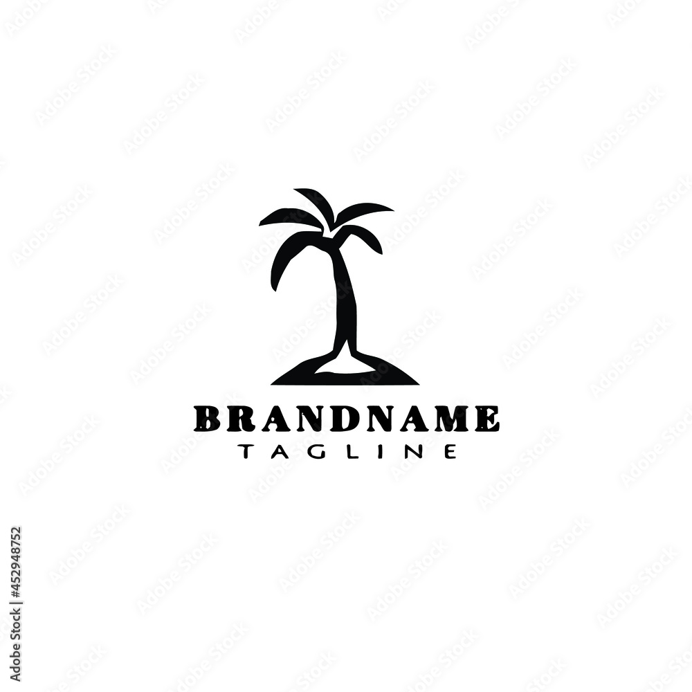 palm tree cute logo icon design template vector illustration