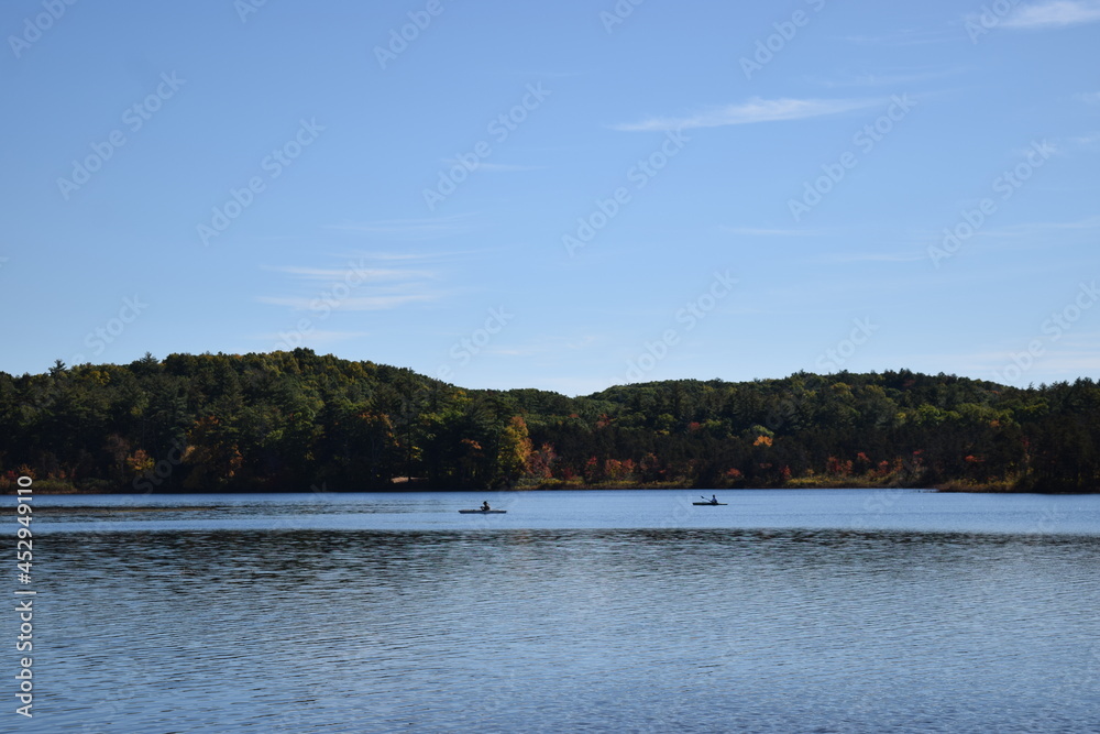 kayaking in the lake