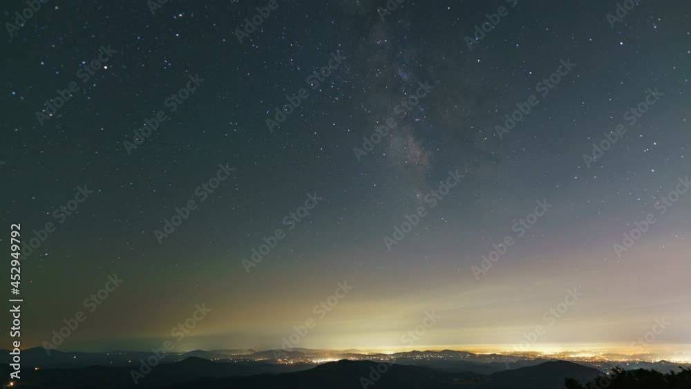 Time lapse of Milky Way galaxy over San Diego in Palomar Mountain in California Time lapse of Milky Way galaxy over San Diego in Palomar Mountain in California