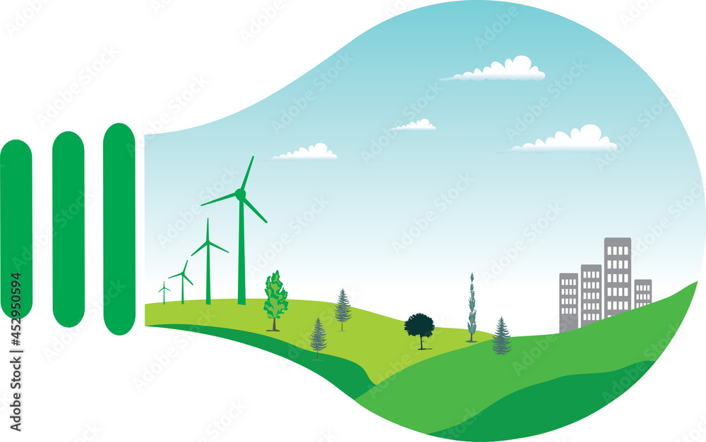 Fototapeta premium PRODUCTION ELECTRIQUE ECOLOGIQUE