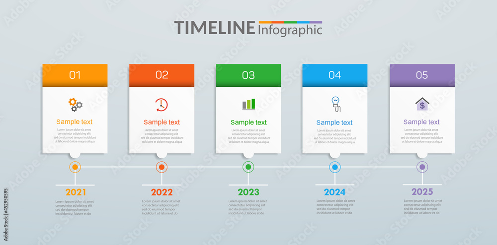 Timeline infographic template. Can be used for workflow layout, diagram, annual report, web design, steps or processes 