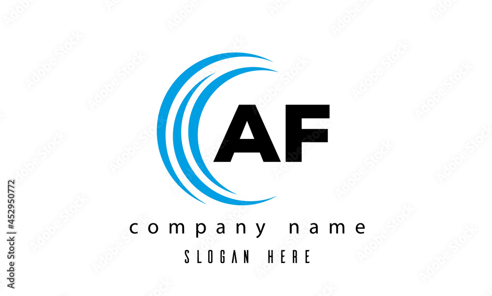  technology AF latter logo vector