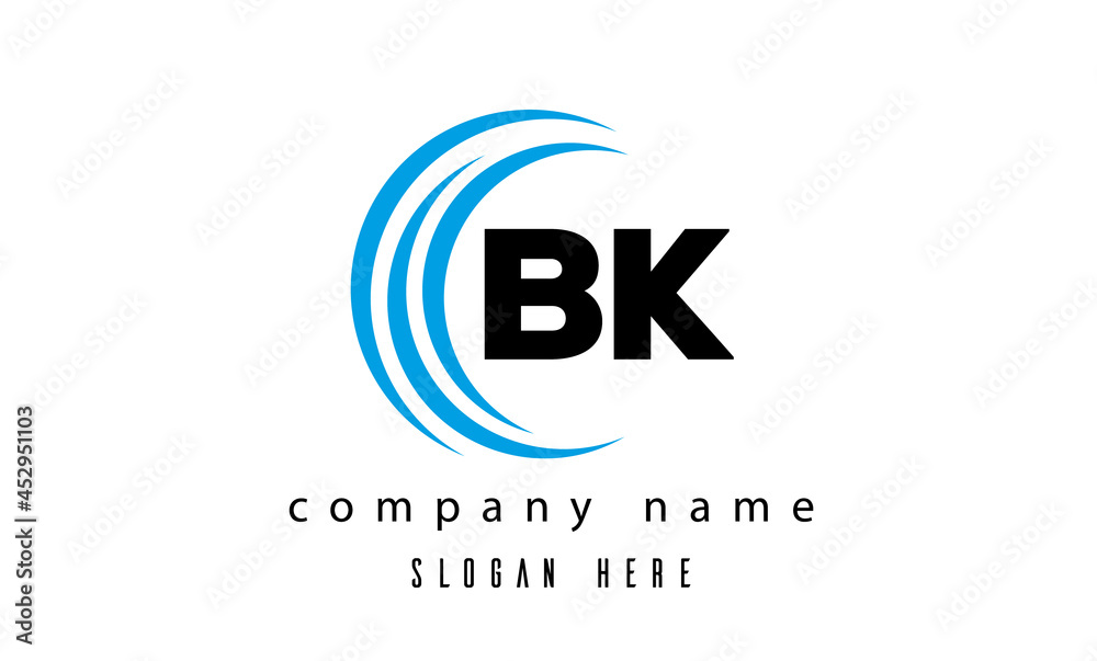  technology BK latter logo vector