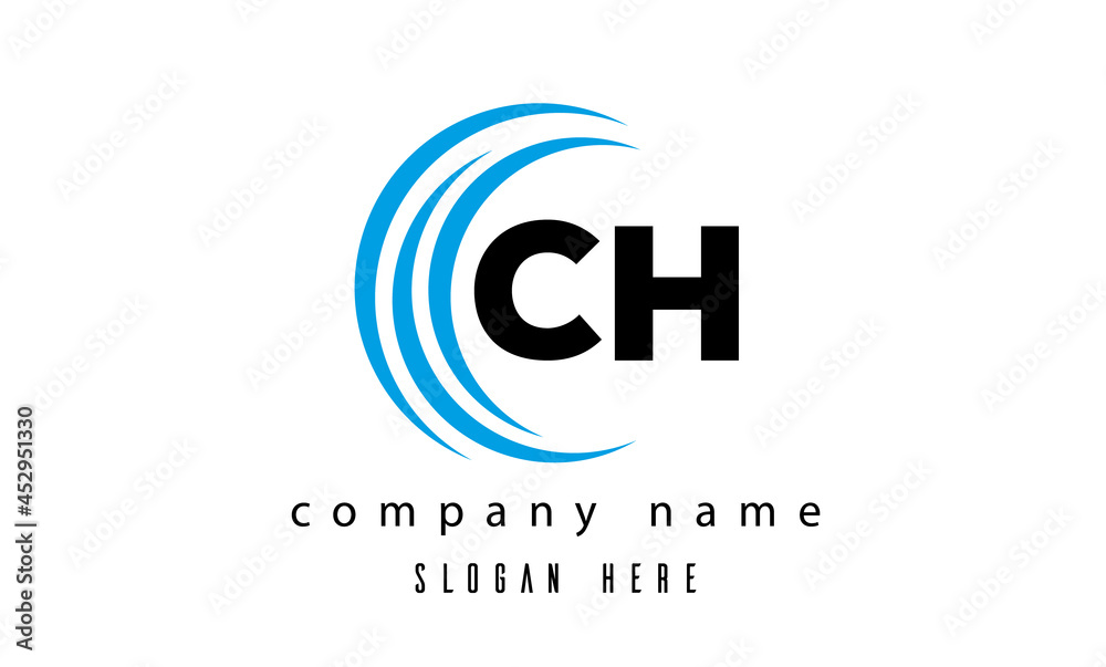  technology CH latter logo vector