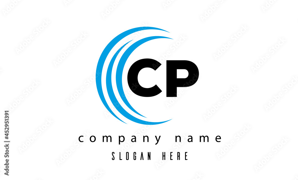 creative technology CP latter logo vector